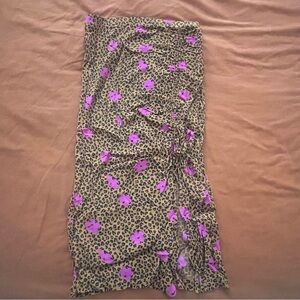 Cheetah Floral Print Fitted Skirt
